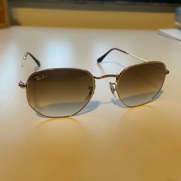 Ray-Ban Hexagonal Gold Sunglasses - Picture 7 of 8